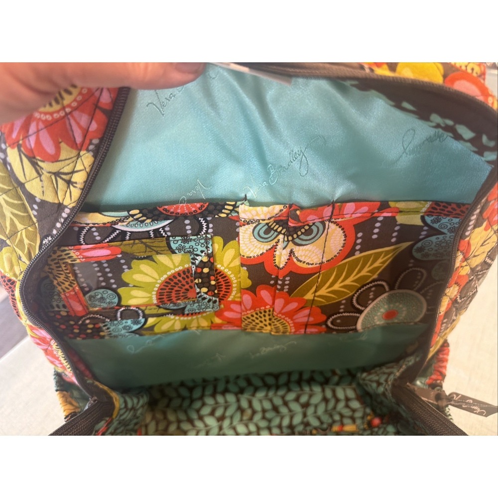Large Vera Bradley Flower Power Laptop Backpack Quilted Bookbag Discontinued EUC - Picture 8 of 10